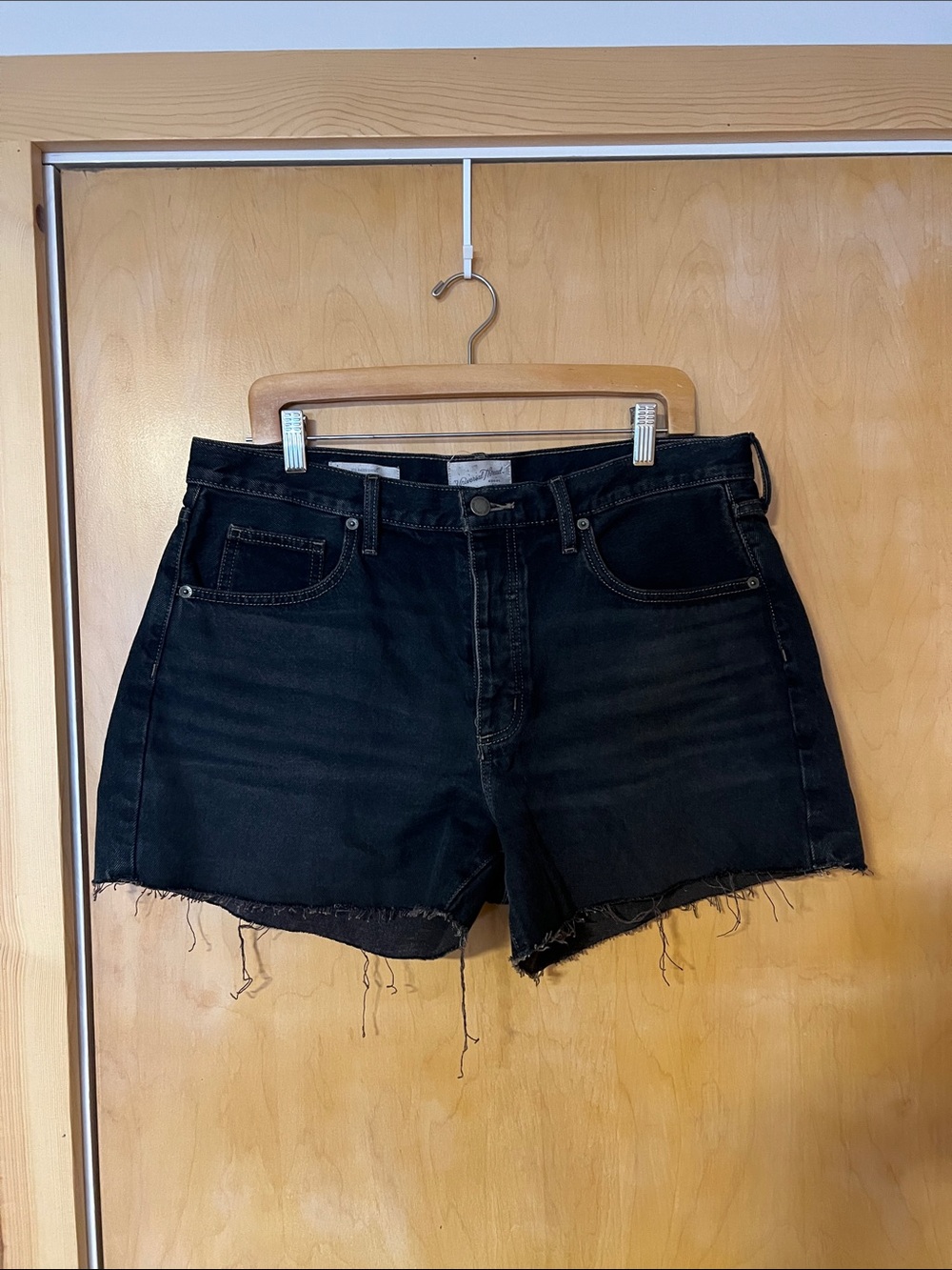Universal Thread Black High-Rise Frayed Denim Shorts